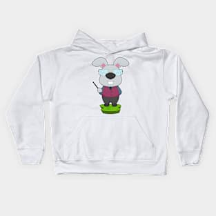 Rabbit Teacher Glasses Kids Hoodie